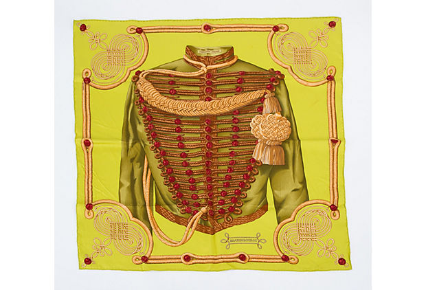 Hermès Lime Brandebourg Silk Scarf