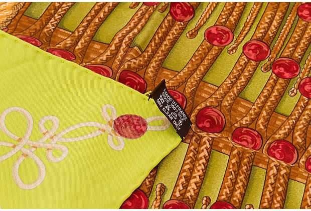 Hermès Lime Brandebourg Silk Scarf