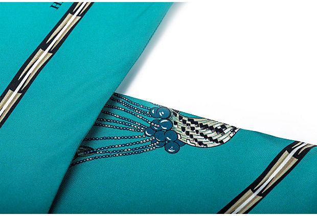Hermes Rare Turquoise Brazil Maxi Twilly