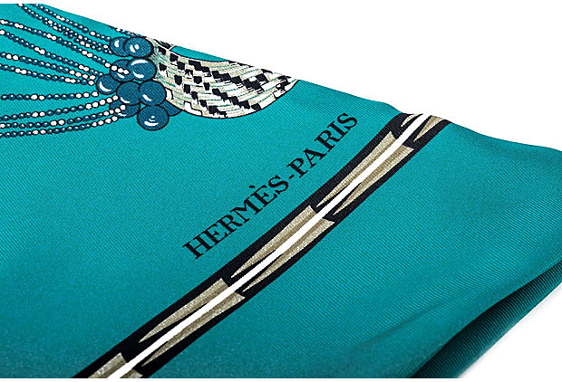 Hermes Rare Turquoise Brazil Maxi Twilly