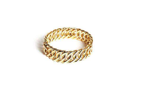 Chanel Logo Chain Gold Bangle Bracelet