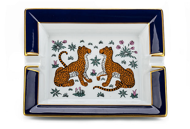 Hermès Blue Guepards Collectible Ashtray