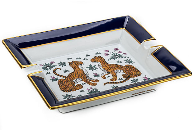 Hermès Blue Guepards Collectible Ashtray