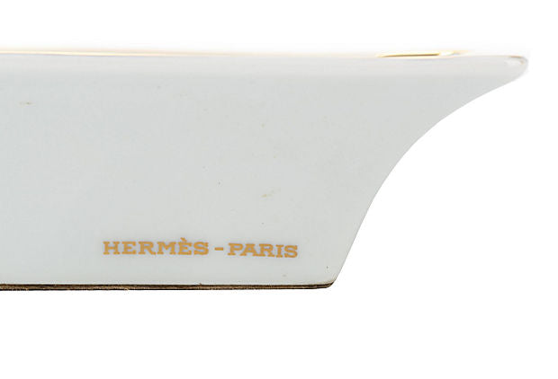 Hermes Hunting Dog Porcelain Ashtray - Vintage Lux