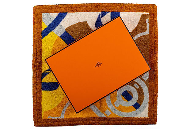 Hermes Terry Cloth Square Bath Towel Vintage Lux