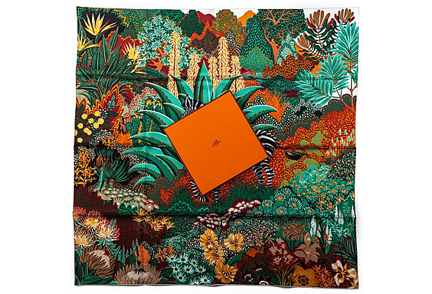 Hermes BNIB Tropical Zebra Silk Scarf