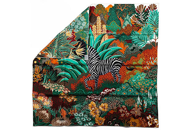 Hermes BNIB Tropical Zebra Silk Scarf