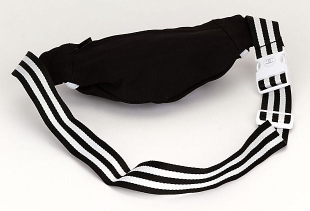 chanel white belt bag black