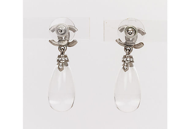 chanel teardrop pearl earrings